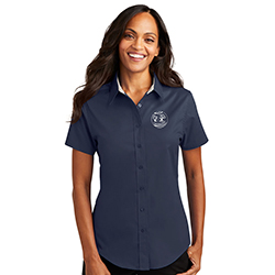 V2X CULINARY LADIES SHORT SLEEVE EASY CARE BUTTON